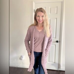 MEROKEETY Women's Long Sleeve Soft Chunky Knit Sweater Open Cardigan Size Small.